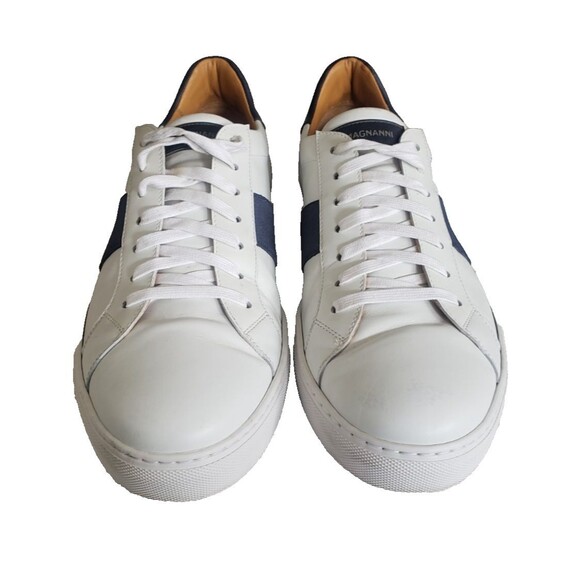 Magnanni Elias White & Blue Leather Sneakers Men\'s Size 13 M MSRP $335 main image 8